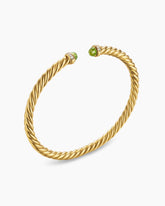 Cablespira® Flex Bracelet in 18K Yellow Gold with Peridot and Diamonds, 4mm